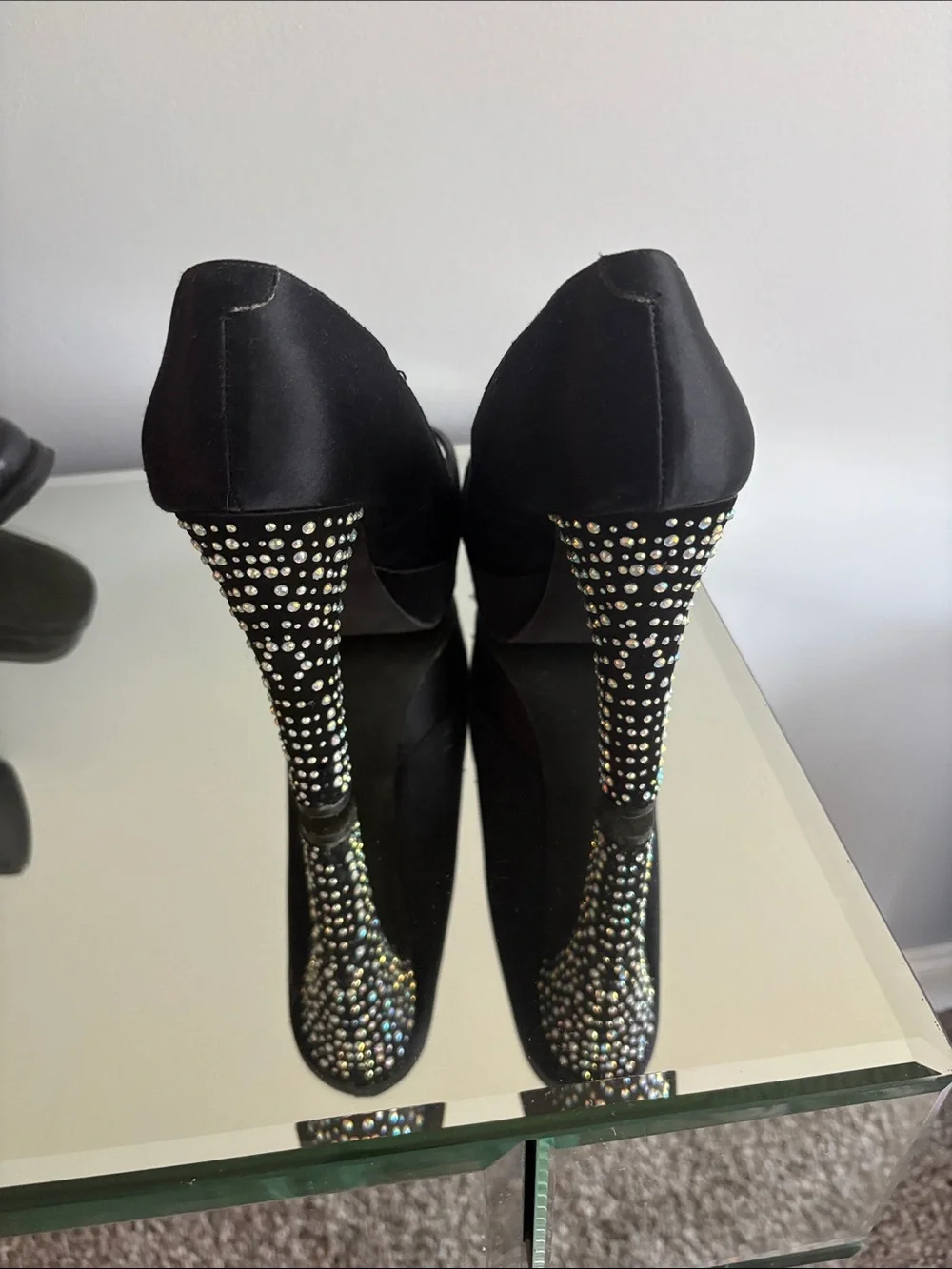 Steve Madden Black Peep-Toe Platform Heels